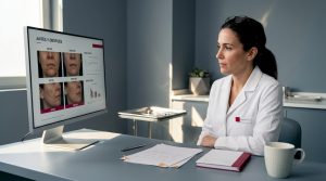 La doctora analiza los resultados de una valoración estética digital